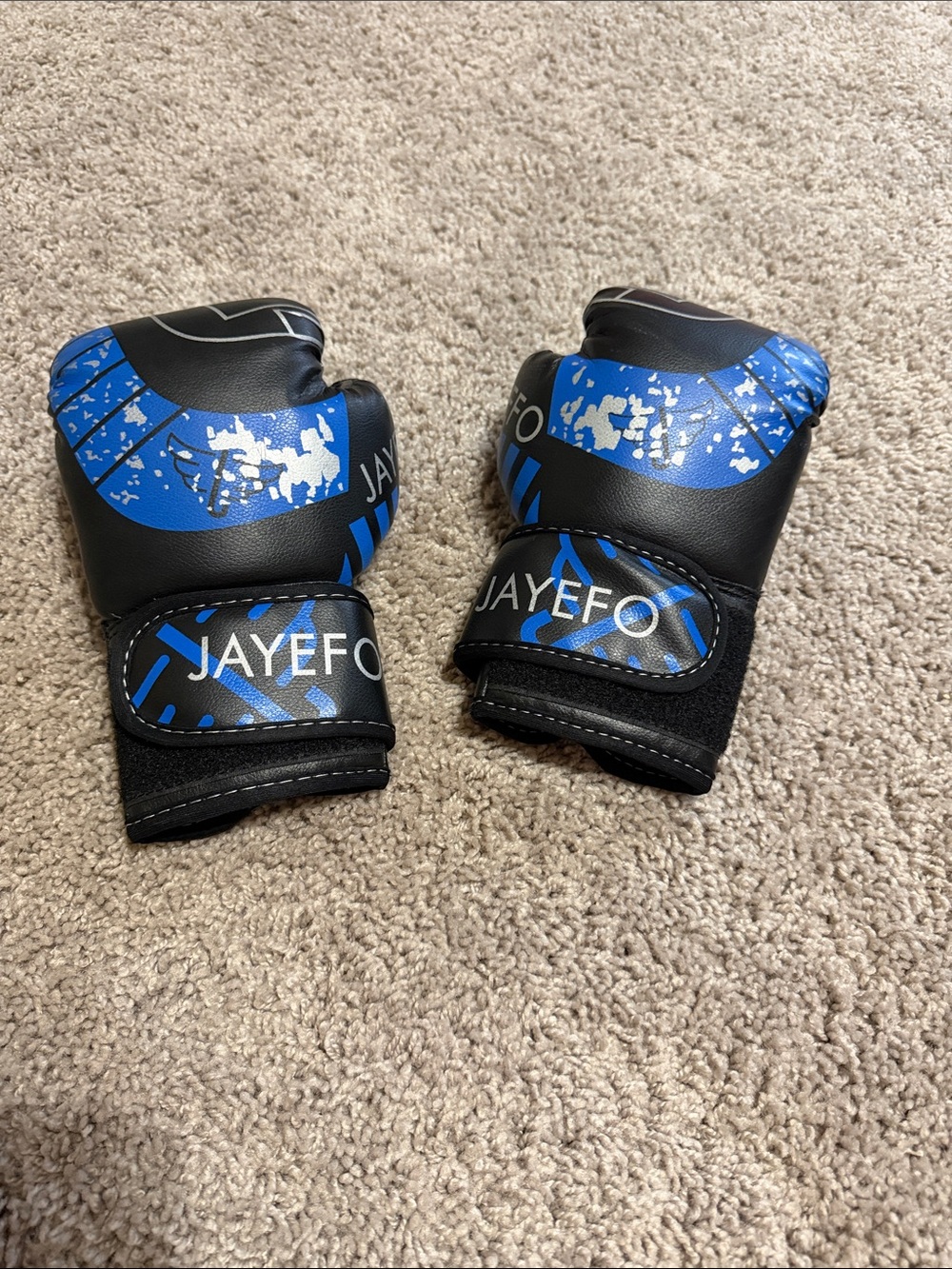 Kids Blue and Black Boxing Gloves
